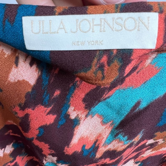 ULLA JOHNSON Danica Drapes Printed Crepe Midi Skirt - Picture 6 of 10